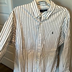 Ralph Lauren mens dress shirt… white with black stripes